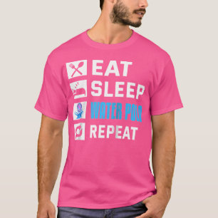 ウォーターポおもしろいロ食べスリープ水ポロ選手Bas Tシャツ