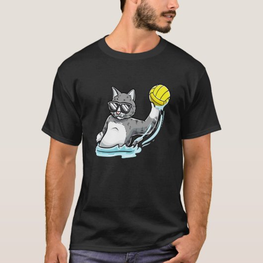 ウォーターポロの猫 1 Tシャツ (正面)