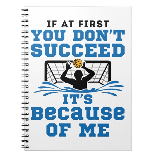 ウォーターポロゴアリーゴールキーパーおもしろいことわざ ノートブック (正面)