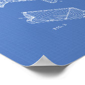 ウォーターポロゴール1972特許技術青写真 ポスター (角)