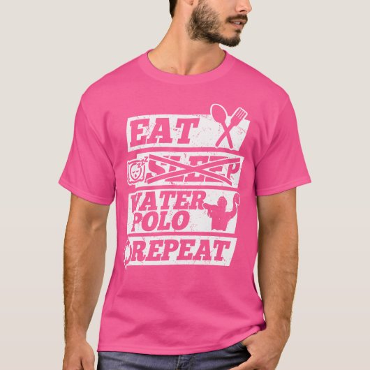 ウォーターポロスポーツ食べ-スリープウォーターポロリピート Tシャツ (正面)