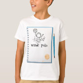 ウォーターポロドールスケッチハンドドロウッドウォータースポーツ Tシャツ (正面)