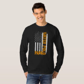 ウォーターポロパパアメリカ国旗の父の日男性 Tシャツ (正面フル)