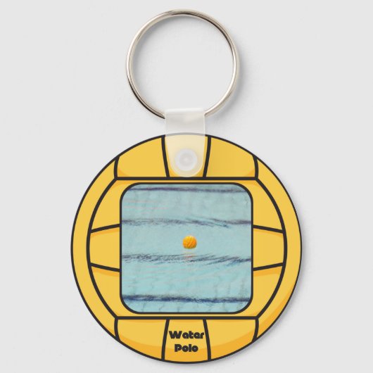 ウォーターポロフレーム（独自の写真を追加！） キーホルダー (正面)