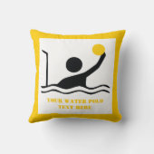 ウォーターポロプレーヤーブラックシルエットカスタム クッション (裏面)