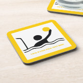 ウォーターポロプレーヤーブラックシルエットカスタム コースター (左側)