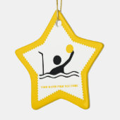 ウォーターポロプレーヤーブラックシルエットカスタム セラミックオーナメント (左)