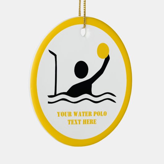 ウォーターポロプレーヤーブラックシルエットカスタム セラミックオーナメント (右)