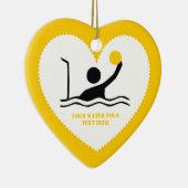 ウォーターポロプレーヤーブラックシルエットカスタム セラミックオーナメント (右)