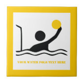 ウォーターポロプレーヤーブラックシルエットカスタム タイル (正面)