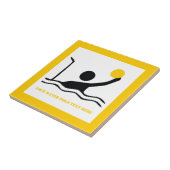 ウォーターポロプレーヤーブラックシルエットカスタム タイル (側面)