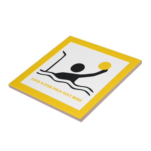 ウォーターポロプレーヤーブラックシルエットカスタム タイル (側面)