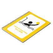 ウォーターポロプレーヤーブラックシルエットカスタム ノートブック (左側)