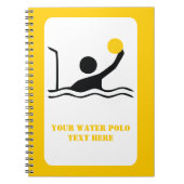 ウォーターポロプレーヤーブラックシルエットカスタム ノートブック (正面)