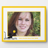 ウォーターポロプレーヤーブラックシルエットカスタム フォトプラーク (正面)