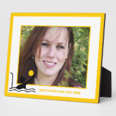 ウォーターポロプレーヤーブラックシルエットカスタム フォトプラーク (側面)