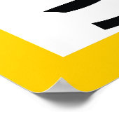 ウォーターポロプレーヤーブラックシルエットカスタム ポスター (角)