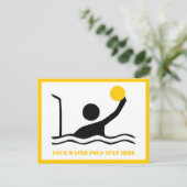 ウォーターポロプレーヤーブラックシルエットカスタム ポストカード (スタンド正面)