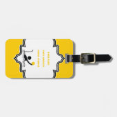 ウォーターポロプレーヤーブラックシルエットカスタム ラゲッジタグ (正面横)