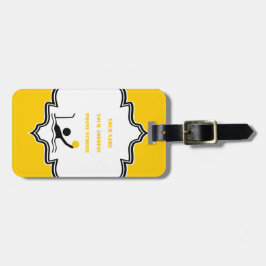 ウォーターポロプレーヤーブラックシルエットカスタム ラゲッジタグ