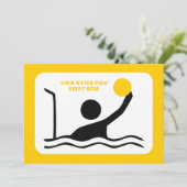 ウォーターポロプレーヤーブラックシルエットカスタム 招待状 (スタンド正面)