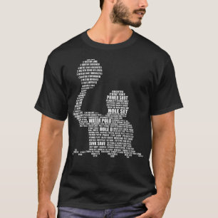 ウォーターポロプレーヤーワードクラウドウォーターポロプレーヤーコア Tシャツ