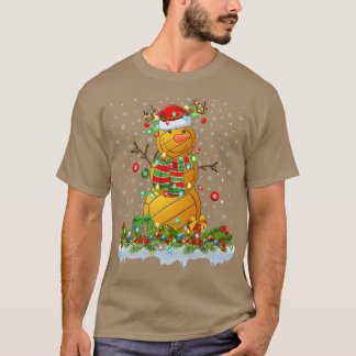 ウォーターポロボール雪だるまクリスマスライトウォーターポロチャール Tシャツ