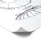 ウォーターポロボール1923特許芸術ホワイト紙 ポスター (角)