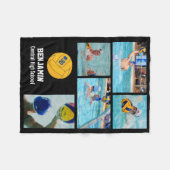 ウォーターポロ5フォトコラージュ名#チームカスタム逃亡 フリースブランケット (正面(横))