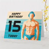 ウォーターポロ、UWH、UWRプレーヤー誕生日カード カード (黄色い花)