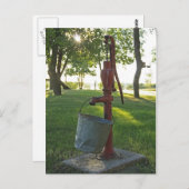 ウォーターポンプとバケツ ポストカード (正面/裏面)