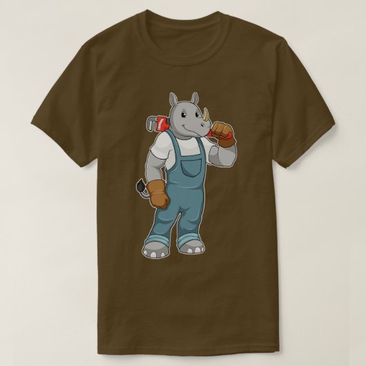 ウォーターポンププライヤーを持った便利屋として Tシャツ (デザイン正面)