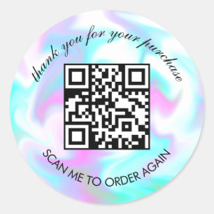 ウォーターマーブル ありがとう QRコード ブティック ビジネス ラウンドシール
