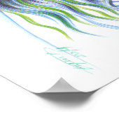 ウォーターマーメイドウーマンシュールファンタジーポートレートアート ポスター (角)