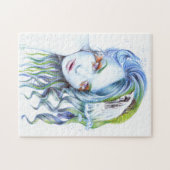 ウォーターマーメイドガールシュールファンタジーポートレートアート ジグソーパズル (横)