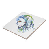 ウォーターマーメイド女性の女の子シュールファンタジーポートレート タイル (側面)