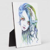 ウォーターマーメイド女性の女の子シュールファンタジーポートレート フォトプラーク (側面)