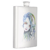ウォーターマーメイド女性の女の子シュールファンタジーポートレート フラスク (右)
