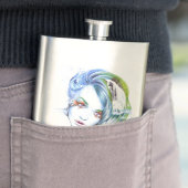 ウォーターマーメイド女性の女の子シュールファンタジーポートレート フラスク (インサイチュ)