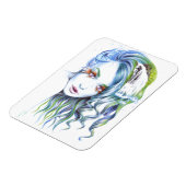 ウォーターマーメイド女性の女の子シュールファンタジーポートレート マグネット (左側)