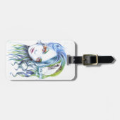 ウォーターマーメイド女性の女の子シュールファンタジーポートレート ラゲッジタグ (正面横)