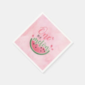 ウォーターメロン水彩1歳の誕生日おめでとう One in a Melon スタンダードカクテルナプキン (角)