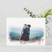 ウォーターモダンカラーエッジハッピーホリデーズフォトカード シーズンカード (スタンド正面)