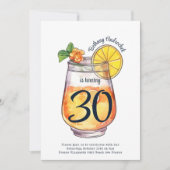 ウォーターモダンカラーカクテルバースデーパーティー 招待状 (正面)