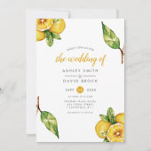 ウォーターモダンカラーシトラスレモン結婚式招待状 招待状 (正面)