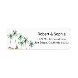 ウォーターモダンカラーパームツリー差出人住所ラベル ラベル