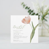 ウォーターモダンカラーピーチチューリップブライダルシャワー 招待状 (スタンド正面)