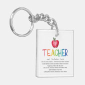 ウォーターモダンカラーレインボー先生ありがとう キーホルダー (正面左)