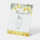 ウォーターモダンカラーレモン柑橘類ミモサバーサイン 台座サイン (正面)