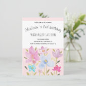 ウォーターモダンカラーワイルドフラワーイラストレーション 案内状 (スタンド正面)